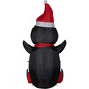 Gemmy Christmas Airblown Inflatable Penguin w/Skates OPP, 6.5 ft Tall, Black - 4 of 4