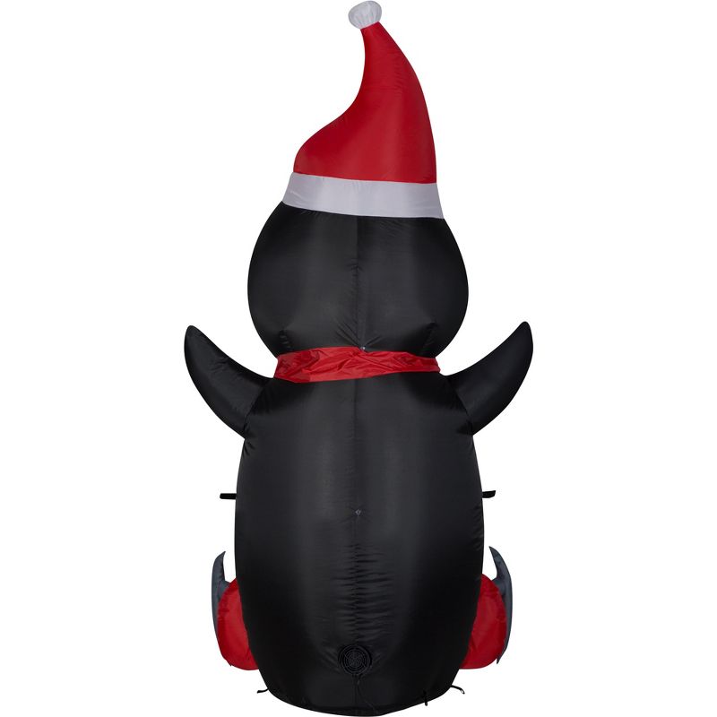 Gemmy Christmas Airblown Inflatable Penguin w/Skates OPP, 6.5 ft Tall, Black, 4 of 6