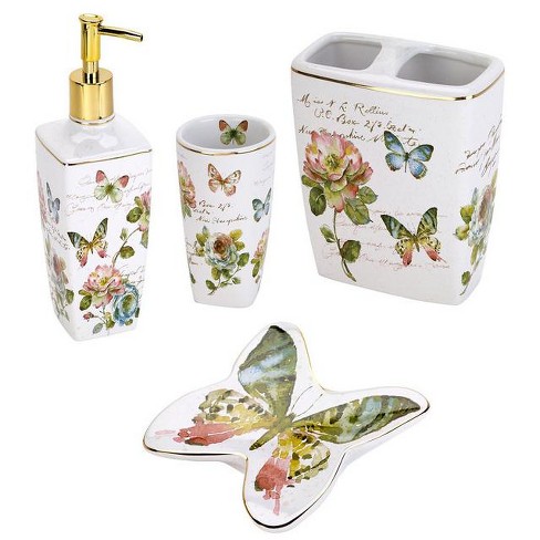 Avanti Butterfly Garden 4 Pc Bath Accessory Set : Target