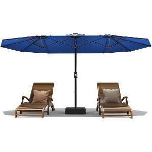 13FT Patio Umbrella, Rectangle Outdoor Umbrella, Double-Sided Market Table Umbrella With Crank Handle, Perfect for Pool, Garden, Deck, Backyard - 1 of 4