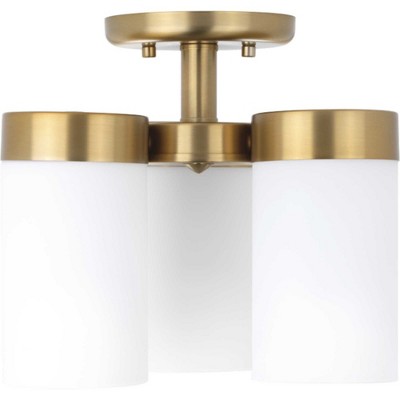 Polished Chrome 3-Light Glass Semi-Flush Mount