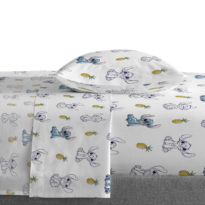 Saturday Park Disney Lilo & Stitch Watercolor Vibes 100% Organic Cotton Bed Set, 6 of 10