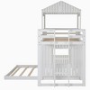Whisen Playhouse Style L-Shaped Twin Over Full Bunk Bed with Built-in Ladder and Guardrails - 4 of 4