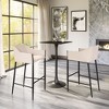 Beige Polyester Upholstered Barstool, 40" H, Ergonomic Footrest, Durable Steel Base by Zuo Modern - 3 of 4