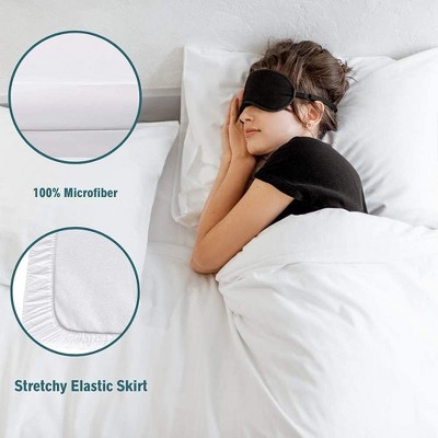 White Full Microfiber Hypoallergenic Fitted Sheet