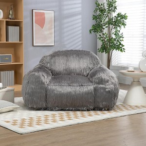 Bean Bag Chair Lazy Sofa, High Density Foam Padded Accent Chair with Armrests, Stylish Bean Bag Chair Sofa for Bedroom, Living Room - 1 of 4