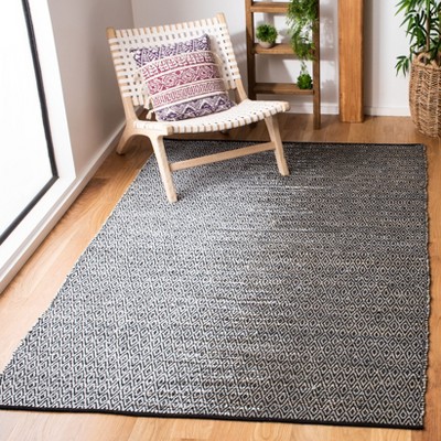 Handmade Light Grey and Grey Cowhide Flat Woven 8' x 10' Area Rug