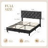 Heavy-Duty Upholstered Platform Bed Frame with Wooden Slats Support, No Box Spring Needed, Noise-Free, Easy Assembly - 2 of 4