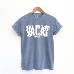 Simply Sage Market Women's Varsity Vacay Vibes Short Sleeve Garment Dyed Tee - 1 of 2