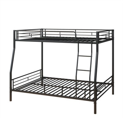 Bellemave Heavy Duty Metal Bunk Bed Full Over Queen Bunk Bed Frame for Adults, Noise Free Frames, No Boxing Spring Needed,Black