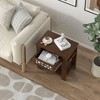 Costway Side End Table Nightstand w/ Drawer Wood for Living Room Bedroom Rustic - 4 of 4