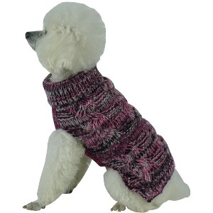 Pet Life (R) Royal Bark Heavy Cable Knitted Designer Fashion Dog Sweater - 1 of 3