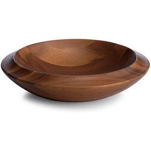 Nambe Skye Acacia Wood Centerpiece Bowl, Decorative Wood Fruit Display Bowl for Table & Kitchen Counter Decor,15 Inch - 1 of 4