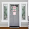 Big Dot of Happiness Pink Winter Wonderland - Hanging Porch Snowflake Birthday Party and Baby Shower Outdoor Decor - Front Door Decor - 3 Pc Sign - 2 of 4