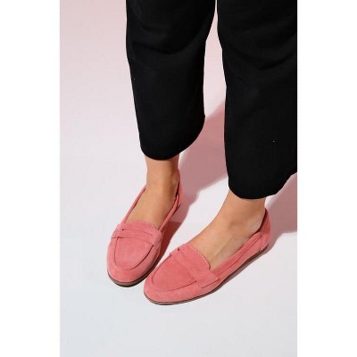 Dorothy - Dusty Rose Suede Leather Loafers | Forever & Always Shoes