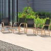 Amazonia 4pc HavenHue Teak Outdoor Patio Dining Chairs Arm Chairs Black: Eucalyptus Frame, FSC Certified, UV & Rust Resistant - 3 of 4