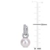 EVERLY JEWELRY | Sterling Silver 1 2/5 CT TGW White Topaz & 11-12 MM Cultured Freshwater Pearl Hoop Earrings - 2 of 4