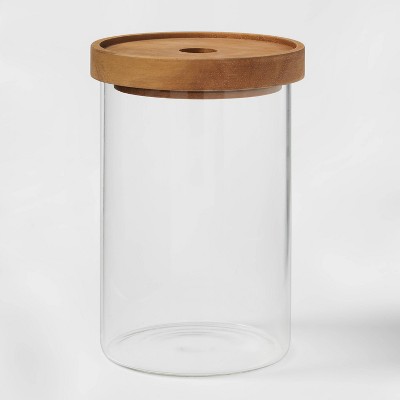 Medium Glass Storage Canister with Wood Lid - Threshold™