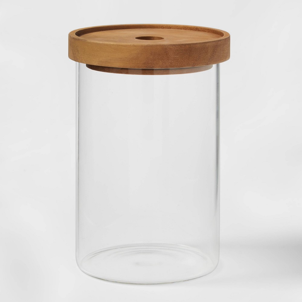 Medium Glass Storage Canister with Wood Lid - Thresholdâ„¢