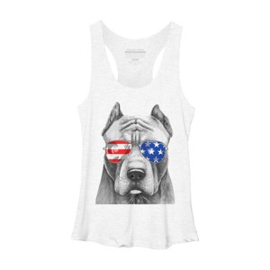 Women's Design By Humans American Pitbull With Sunglasses By Racerback Tank Top - 1 of 2