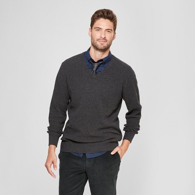 Mens Long Sleeve V-Neck Sweater - Goodfellow & Co™ Medium Heather Gray ...