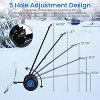 29" Wheeled Snow Shovel for Driveway Adjustable Height & 5-Angle Blade with Ergonomic Handle - 3 of 4