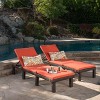 GDFStudio Laraine Outdoor Wicker Armless Adjustable Chaise Lounge with Cushion (Set of 2) - 2 of 4