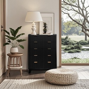 Jojoka Fluted 5 Drawers Dresser, Modern Chest of Drawers with Anti-Tipping Device for Bedroom - 1 of 4