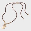 Seashell Pearl Adjustable Cord Charm Pendant Necklace - A New Day™ - 3 of 4