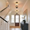 PAKOKULA 3-Light Black Semi-Flush Mount Ceiling Light with Woven Accents, Adjustable Dimmable Fixture, UL Certified, Rustic Industrial Lighting - 3 of 4