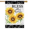 Bless This Home Sunflowers Summer House Flag Floral 28" x 40" Briarwood Lane - 2 of 4