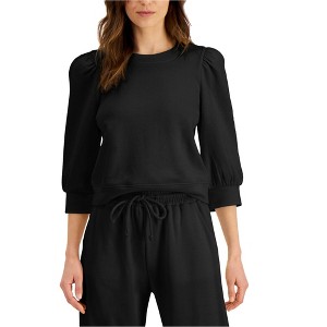 I.N.C International Concepts Womens Solid Sweatshirt, Black, Small - 1 of 1