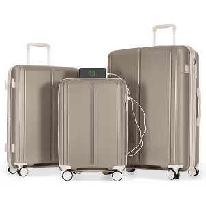 Luggage Sets 3 Piece, Expandable Suitcase Set, Luggage Sets With TSA Lock, PP Light Carry On Luggage - 1 of 4
