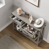 Nasitip 31" Console Table, Industrial Entryway Table with Drawers and Open Storage Shelf, 2-Tier Narrow Sofa Table,Gray - 3 of 4