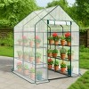 SEVOBAL Greenhouse Outdoor Durable PE Plant Green House for Frost Protection Shelf Clips Roll-up Zipper Door Walk-in for Planter, White, 99"*37"*14.5" - 2 of 4