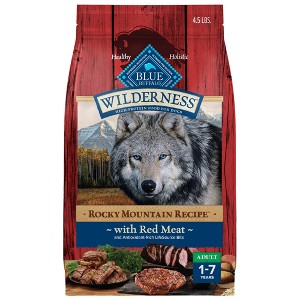 Blue Buffalo Wilderness Rocky Mountain Recipe High Protein Natural Adult Dry Dog Food Beef with Grain - 4.5lbs - 1 of 4