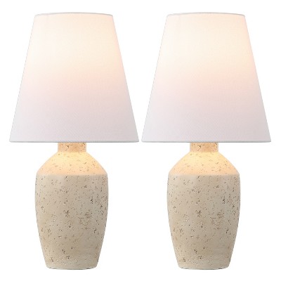 JONATHAN Y Xander Minimalist Scandinavian Concrete Effect Resin/Iron Ginger Jar LED Table Lamp