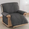 Collections Etc Reversible Spill Resistant Quilted Furniture Protector Cover with Ties - Covers Seat Bottom, Seat Back and 2 Seat Arms - 2 of 4