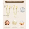 Tassel Chain Small Gold Hoop Dangle Earring for Women Fashionable Temperament, Low Allergy - 4 of 4