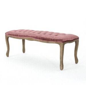 NicBex Modern 46.5" Bedroom Bench Velvet Accent Stools with Button Tufted and Curved Legs for Bedroom and Entryway - 1 of 4