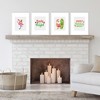 Big Dot of Happiness Tropical Christmas - Unframed Beach Santa and Flamingo Holiday Linen Paper Wall Art - Set of 4 - Artisms - 8 x 10 inches - 2 of 4