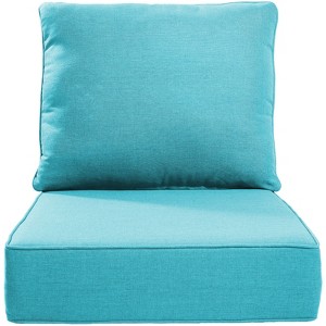 POCASSY 6" Outdoor Cushion Set, 24"x24" Replacement Water Resistant Zippered Cushion for Chairs - 1 of 4