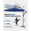 10FT Cantilever Umbrella with Cross Base – Outdoor Offset Patio Umbrella with Infinite Tilt & Crank Lift, Fade-Resistant Canopy - 3 of 4