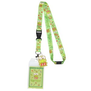 Keroppi ID Badge Holder Lanyard w/ 2" Character Rubber Pendant - 1 of 4