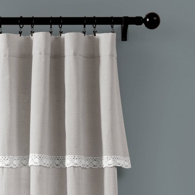 Linen Lace Window Curtain Panels - Lush Décor, 3 of 8