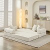Modular Chenille Folding Floor Sofa with 3 Pillows, Convertible Sleeper Couch for Small Spaces, Living Room or Bedroom – The Pop Home - 4 of 4