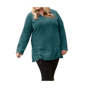 Women's Channel Islands Chenille Long Sleeve Rayanne Sweater - Plus - On The Plus Side - 1 of 2