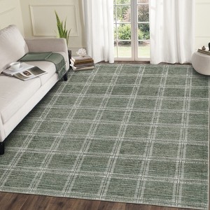 Nasitip Modern Geometric Plaid Pattern  Area Rugs for Living Room Soft Low Pile Non-Sliping, Machine Washable - 1 of 4