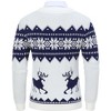 Clearlove Mens Ugly Christmas Sweaters Snowflakes Holiday Reindeer Printed Shawl Collar Knitted Long Sleeve Pullover Jumpers - 3 of 4
