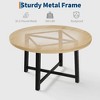 47" Round Industrial Dinner Table for 4 to 6, Circle Wooden Kitchen Table with Sturdy Metal Frame & Rustic Finish for Dining Room, Kitchen - 2 of 4